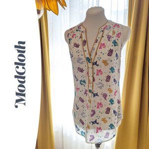 Modcloth Sleeveless Blouse in Zodiac Multi-color